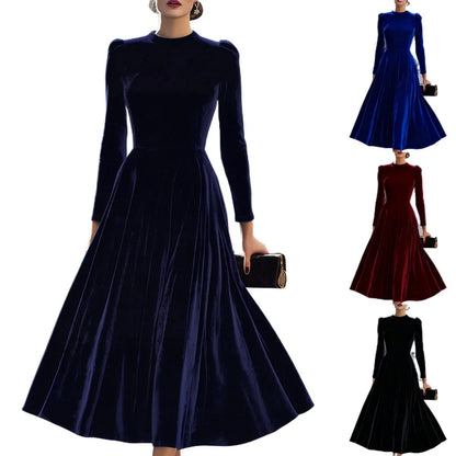 European American Cross-border Foreign Trade AliExpress for Autumn Winter New Women's Chinese Style Slim Fit Large Dress - Kimlud