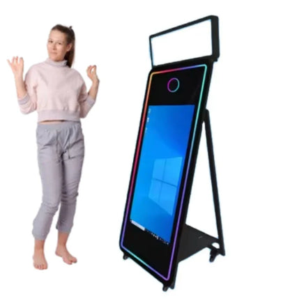 Interactive Magic Mirror Touch Screen Metal Selfie Photo Booth Machine for Parties or Weddings Compatible with Cameras |...