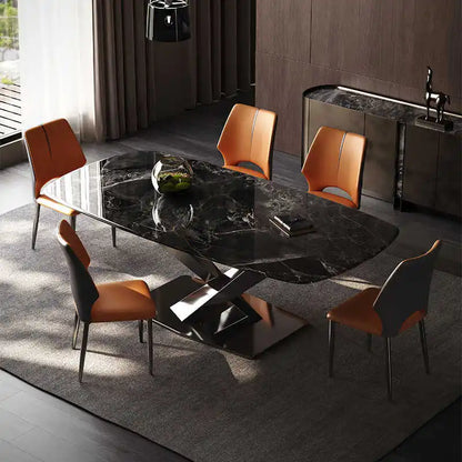 Nordic Modern Luxury Marble Dining Table with Extendable Metal Legs Hot Sale Home Furniture Stone Style Living Room - Kimlud
