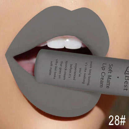 QIBEST Brand 34 Colors Waterproof Matte Nude Lipstick Lipkit Pigment Dark Red Black Long Lasting Lip Gloss Women Makeup Lipgloss