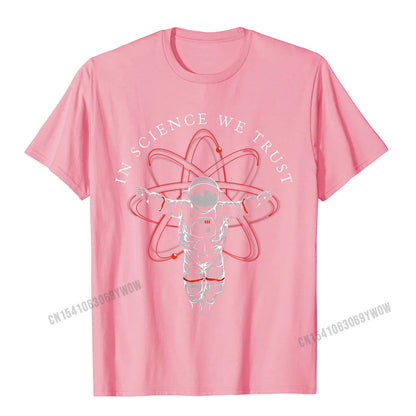 Atheist Shirt In Science We Trust Astronaut Humanist T-Shirt Camisas Men Cotton Tees Hip Hop New Design Casual Tshirts
