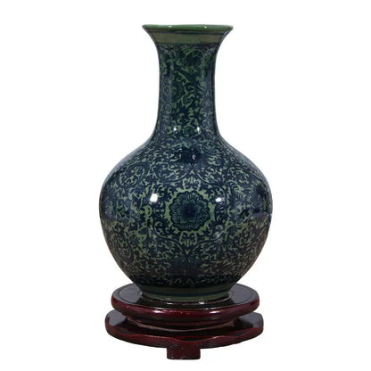 Chinese Jingdezhen Blue White Porcelain Antique Ceramic Vase Home Livingroom Table Figurines Decoration Store Flower Pot Crafts