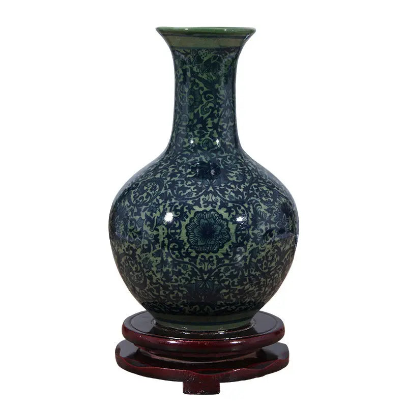 Chinese Jingdezhen Blue White Porcelain Antique Ceramic Vase Home Livingroom Table Figurines Decoration Store Flower Pot Crafts