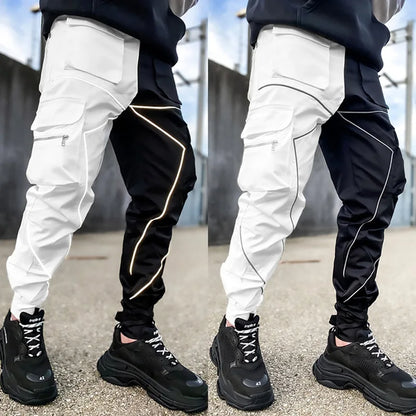 Men's Reflective Cargo Pants 2023 New Hip Hop Casual Joggers Trousers Multi-Pocket Men Sweatpants Streetwear Sports Pant M-3XL - Kimlud