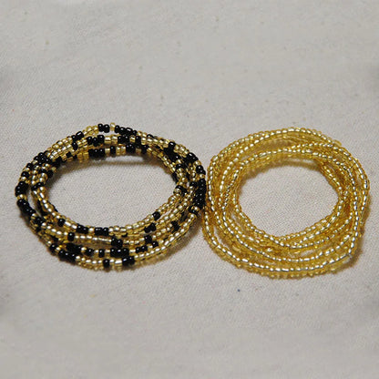 2 Pcs Sexy Summer Waist Bead Chains African Belly Beads Colorful Beach Bikini Body Belly Chain Elastic Jewelry for Women Girls - Kimlud