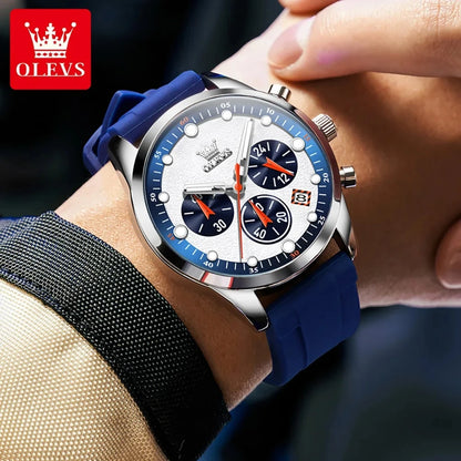 OLEVS 5602 New Fashion Luminous Sports Date Men Watch Silicone Quartz Men's Wristwatch Waterproof Luxury Watches for Man