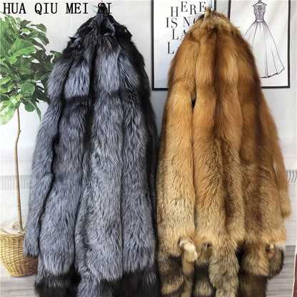 Women's clothing fur coat  red fox coat vertical stripe silver fox red fox fur coat  fox fur coat women's natural fur coat coat