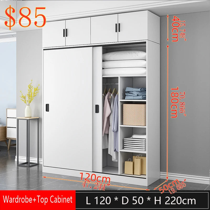 Factory Direct Sales Bedroom Furniture Wooden Sliding Door Wardrobe Wardrobe Simple Modern Factory High-capacity Wholesale