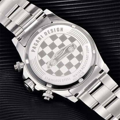 PAGANI DESIGN 1676 Classic Stainless Steel  Men's Quartz Watch Ceramic Bezel Waterproof Clock Luxury Pagani Watch