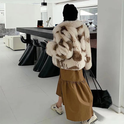 Italian amorous feelings Tuscany lamb fur coat autumn winter new women's fox fur short coat leisure young jacket