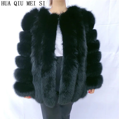Women's clothing fur coat  red fox coat vertical stripe silver fox red fox fur coat  fox fur coat women's natural fur coat coat