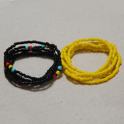 2 Pcs Sexy Summer Waist Bead Chains African Belly Beads Colorful Beach Bikini Body Belly Chain Elastic Jewelry for Women Girls - Kimlud