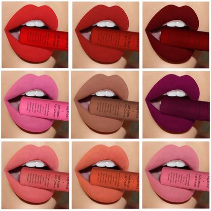 QIBEST Brand 34 Colors Liquid Lipstick Waterproof Matte Nude Lipstick Pigment Red Long Lasting Lip Gloss Women Makeup...