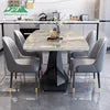 Wayon Modern Sintered Stone Dining Table with X-Shaped Metal Legs Luxury Small Apartment Furniture - Kimlud