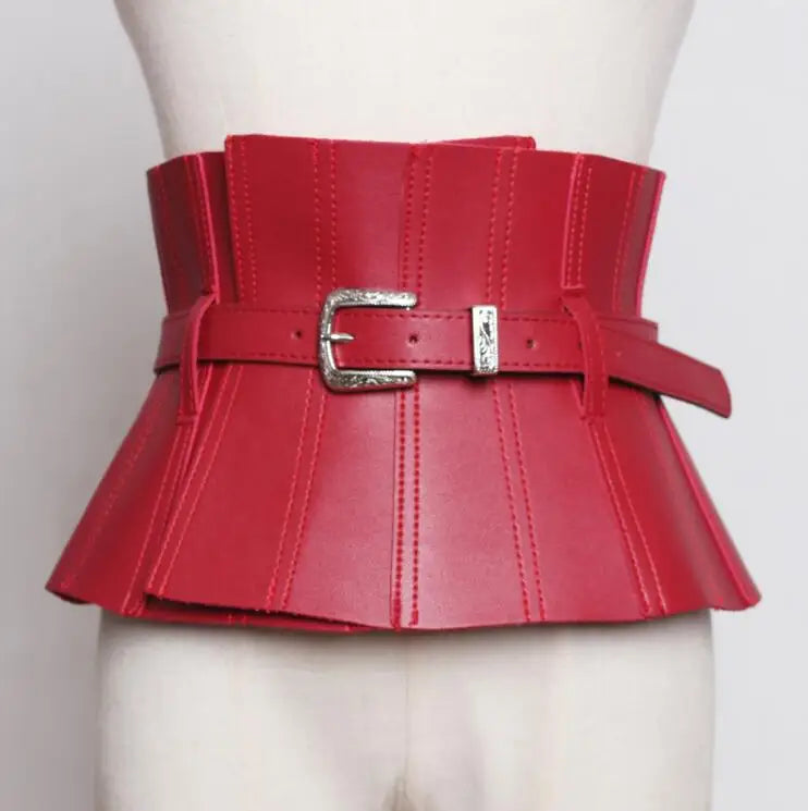 Women's runway fashion slim pu leather Cummerbunds female Dress coat Corsets Waistband Belts decoration wide belt R1762...