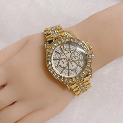 Latest Popular Fashion Gold Plated Bangle Bracelet Watch Wedding Party Gift Birthday Bridal Wristwatch