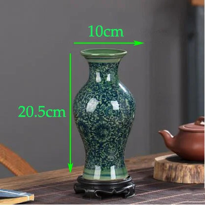 Chinese Jingdezhen Blue White Porcelain Antique Ceramic Vase Home Livingroom Table Figurines Decoration Store Flower Pot Crafts