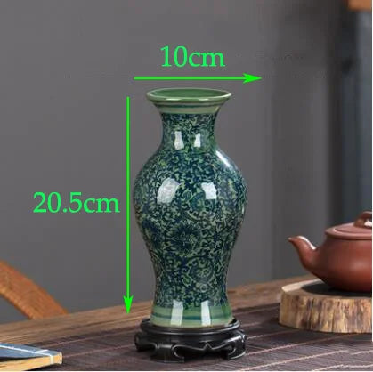 Chinese Jingdezhen Blue White Porcelain Antique Ceramic Vase Home Livingroom Table Figurines Decoration Store Flower Pot Crafts