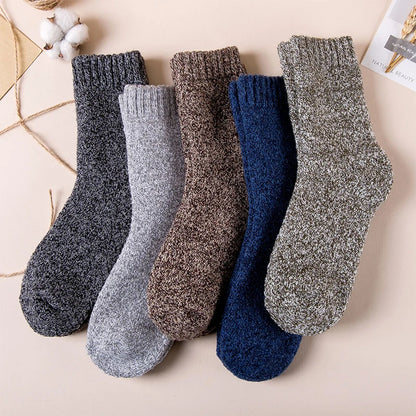 5Pairs/Lot Winter Thicken Wool Socks Men's High Quality Towel Keep Warm Sock Cotton Christmas Gift Socks For Male...