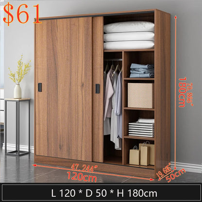 Modern Minimalist Bedroom Furniture Wooden Wardrobe Clothing Closet Cabinet Combination Closet Cupboard Bureau Armoire...