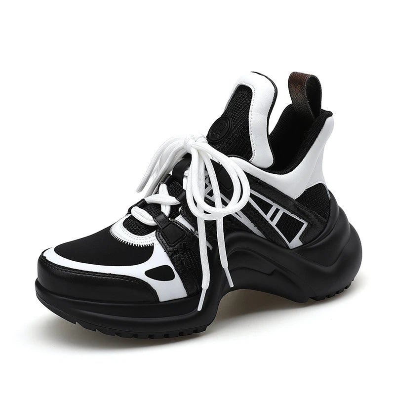 Chaussures Femmes Tendances Hot Pink Shoes Thick Lace Trendy Mujer Sneakers Casual Shoes - Kimlud