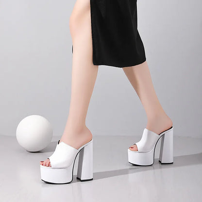 ASUMER 2024 genuine leather sandals women fashion brand thick high heel party Night Club Shoes sexy platform sandals ladies - Kimlud