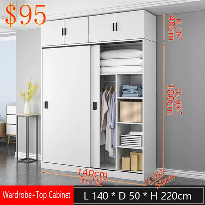 Factory Direct Sales Bedroom Furniture Wooden Sliding Door Wardrobe Wardrobe Simple Modern Factory High-capacity Wholesale