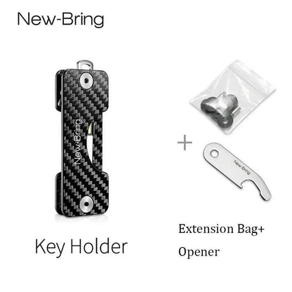 NewBring Smart Key Holder Keychain Car Key Wallets Ring Collector Housekeeper Carbon Fiber G2 DIY EDC Pocket Key Organizer Smart