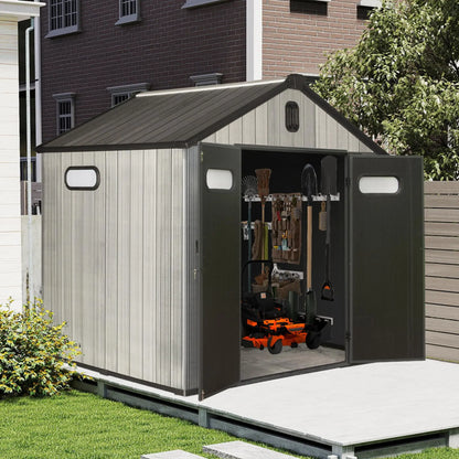 Outdoor Resin Storage Shed Lockable Door Waterproof Plastic Garden Tool Shed Windows Vents Patio Furniture | Kimlud...