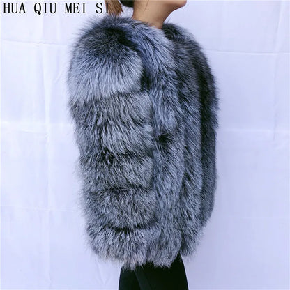 Women's clothing fur coat  red fox coat vertical stripe silver fox red fox fur coat  fox fur coat women's natural fur coat coat