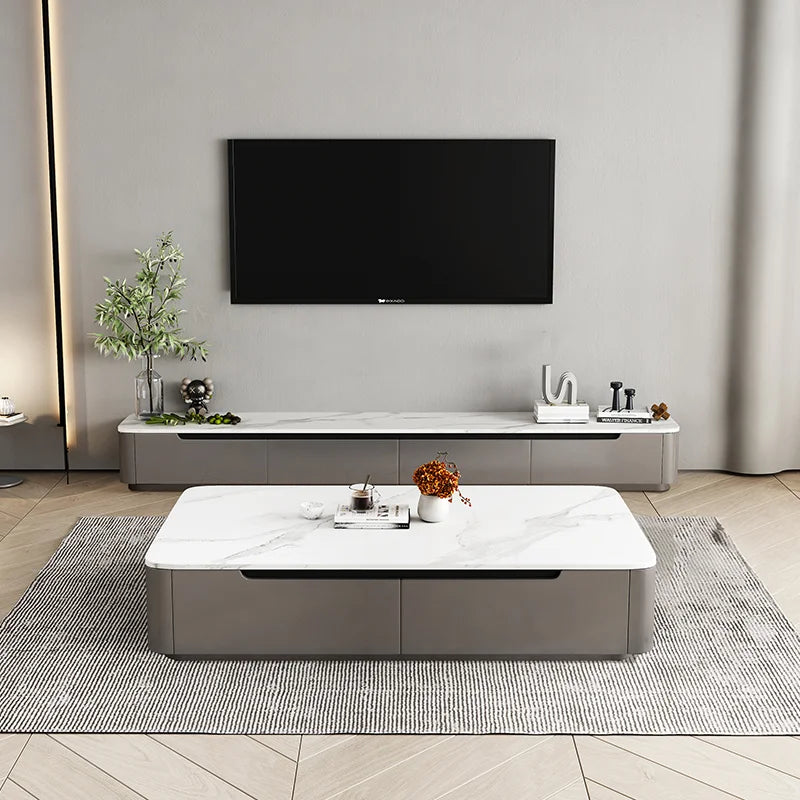 Customized Cabinet TV Cabinet Console Living Room with Coffee Table Home Furniture Option Color - Kimlud