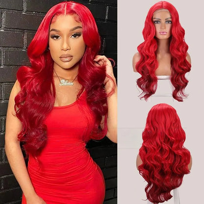 Europe and the United States Before the Lace Chemical Fiber Women's Big Wave Long Curly Hair Synthetic High Temperature Silk Wig