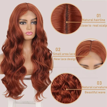 Europe and the United States Before the Lace Chemical Fiber Women's Big Wave Long Curly Hair Synthetic High Temperature Silk Wig