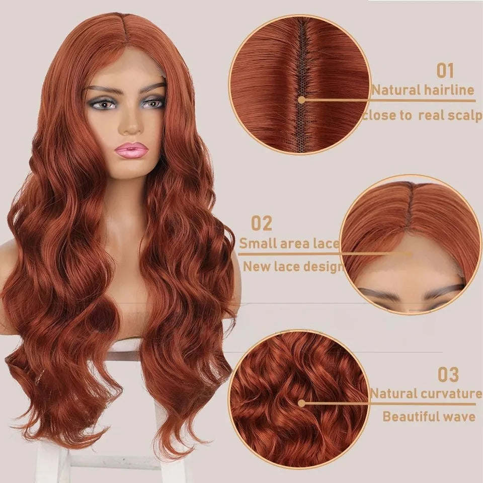 Europe and the United States Before the Lace Chemical Fiber Women's Big Wave Long Curly Hair Synthetic High Temperature Silk Wig