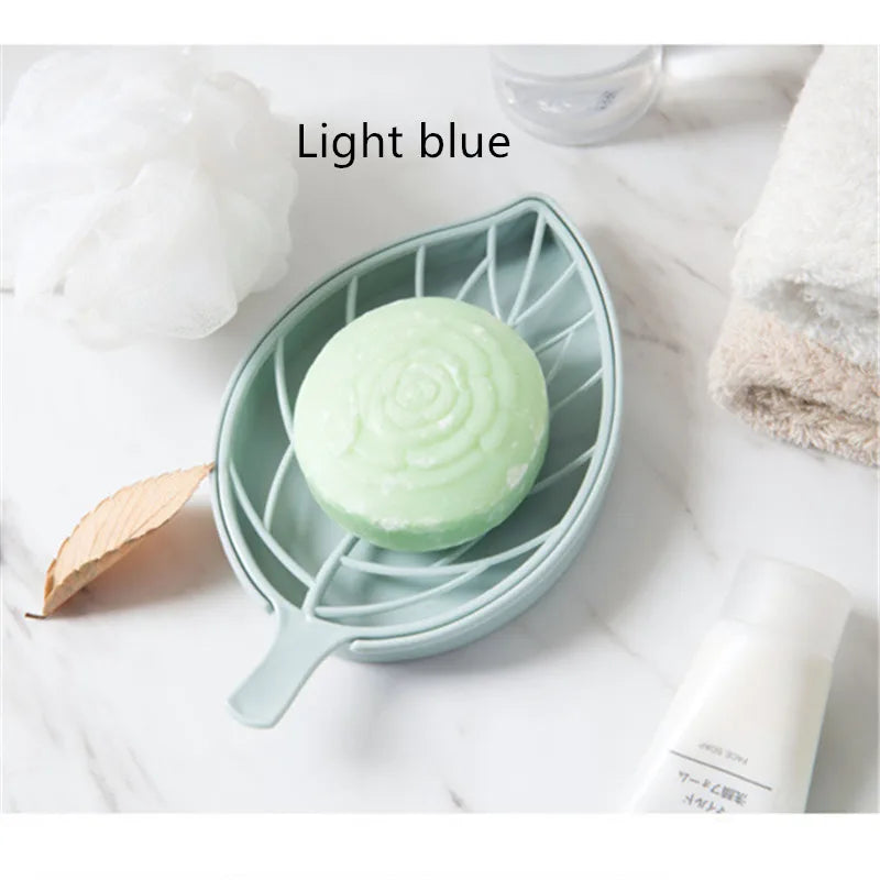 Suction Cup Soap Dish Box For Bathroom Shower Soap Holder with Drain Portable Leaf Shape Toilet Laundry Soap Rack Tray...
