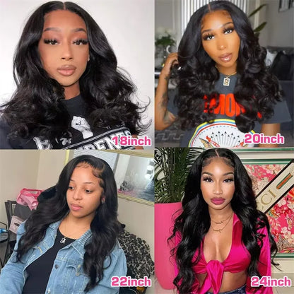 Women's 13x4 Deep Wave Body Glueless Wig Wear and Go Human Hair Pre Plucked Pre Cut Lace Front No Glue Upgraded | Kimlud...