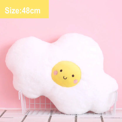 Cute Emotion Face Weather Pillow Stuffed Plush Thunder Dark Clouds Rainbow White Cloud Cushion Baby Bed Room Decor Home Decor - Kimlud