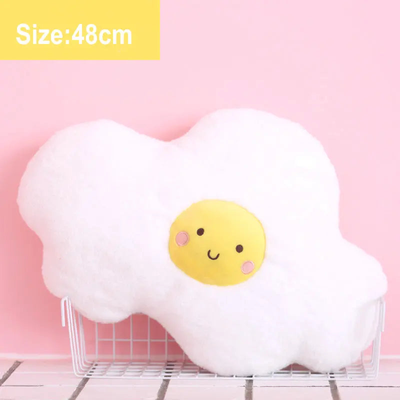 Cute Emotion Face Weather Pillow Stuffed Plush Thunder Dark Clouds Rainbow White Cloud Cushion Baby Bed Room Decor Home Decor - Kimlud
