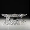 Irregular Shape Glacier Waterfall Transparent Tea Table Epoxy Resin Water Ripple Dining Table for Villa Hotel Home...