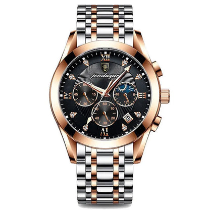 Top Brand Men Watch POEDAGAR Fashion Business Watch Automatic Date Luminous Pointer Leather Wristband Waterproof  Clock