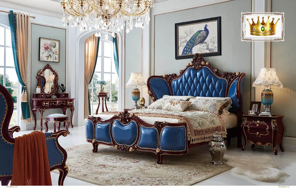Classic King Size European Style Wood Bedroom Set Royal Luxury Furniture with Storage | Kimlud Luxury Sofa