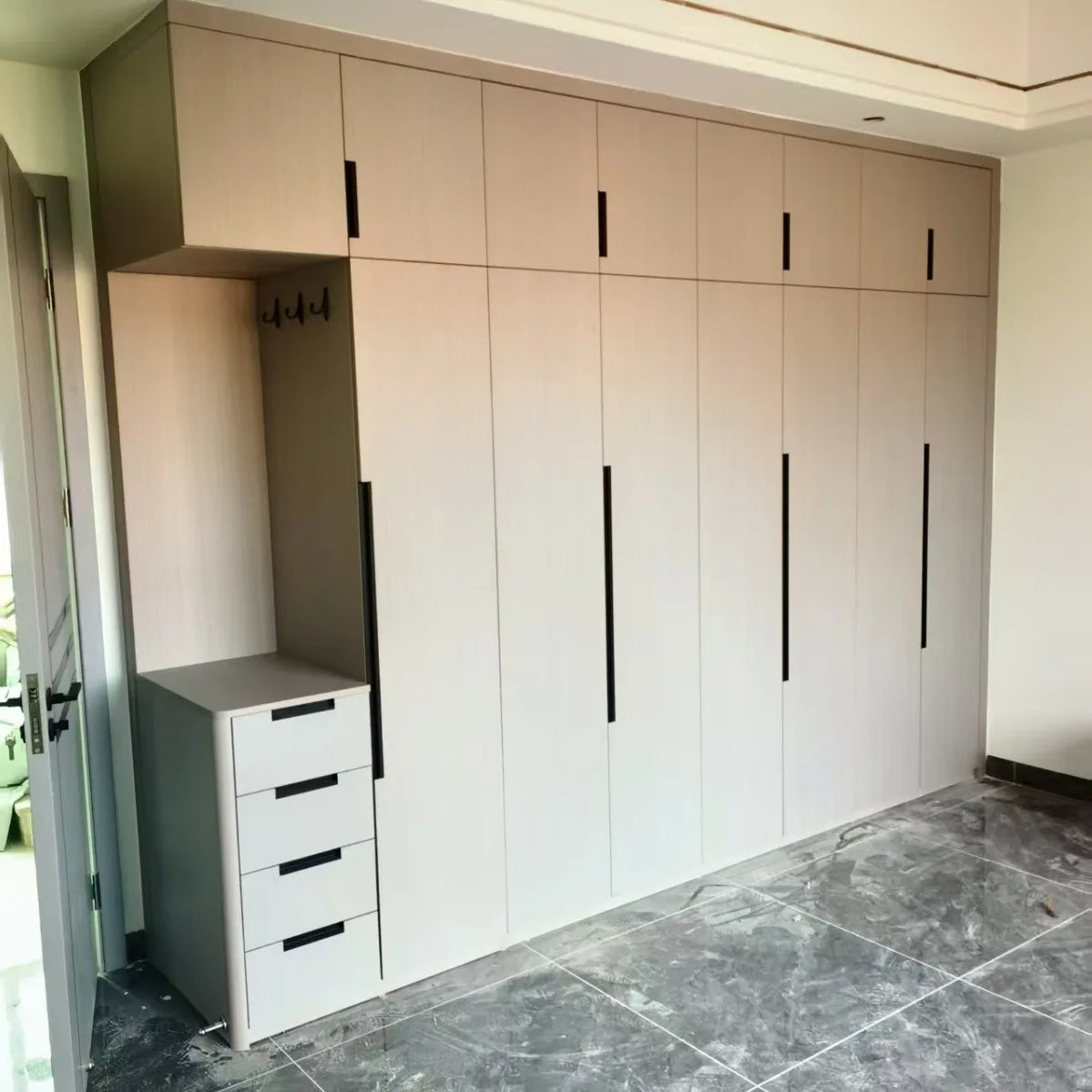 Custom Modern Wood Kitchen Cabinets & Bedroom Wardrobe Set | Foshan High Gloss Furniture | ENF-Grade Whole-House Storage...