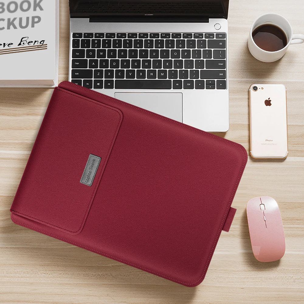 PU Stand Cover For Macbook Pro 16 Case 2023 M3 Laptop Sleeve For Macbook Air 13 Case 2022 M2 Pro 14 15.3 Air Matebook...