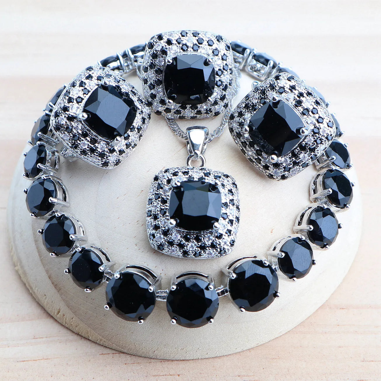 Purple Zirconia Women Bridal Jewelry Sets Silver 925 Fine Costume Jewellery Wedding Earrings Rings Bracelets Pendant...