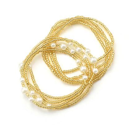 2 Pcs Sexy Summer Waist Bead Chains African Belly Beads Colorful Beach Bikini Body Belly Chain Elastic Jewelry for Women Girls - Kimlud
