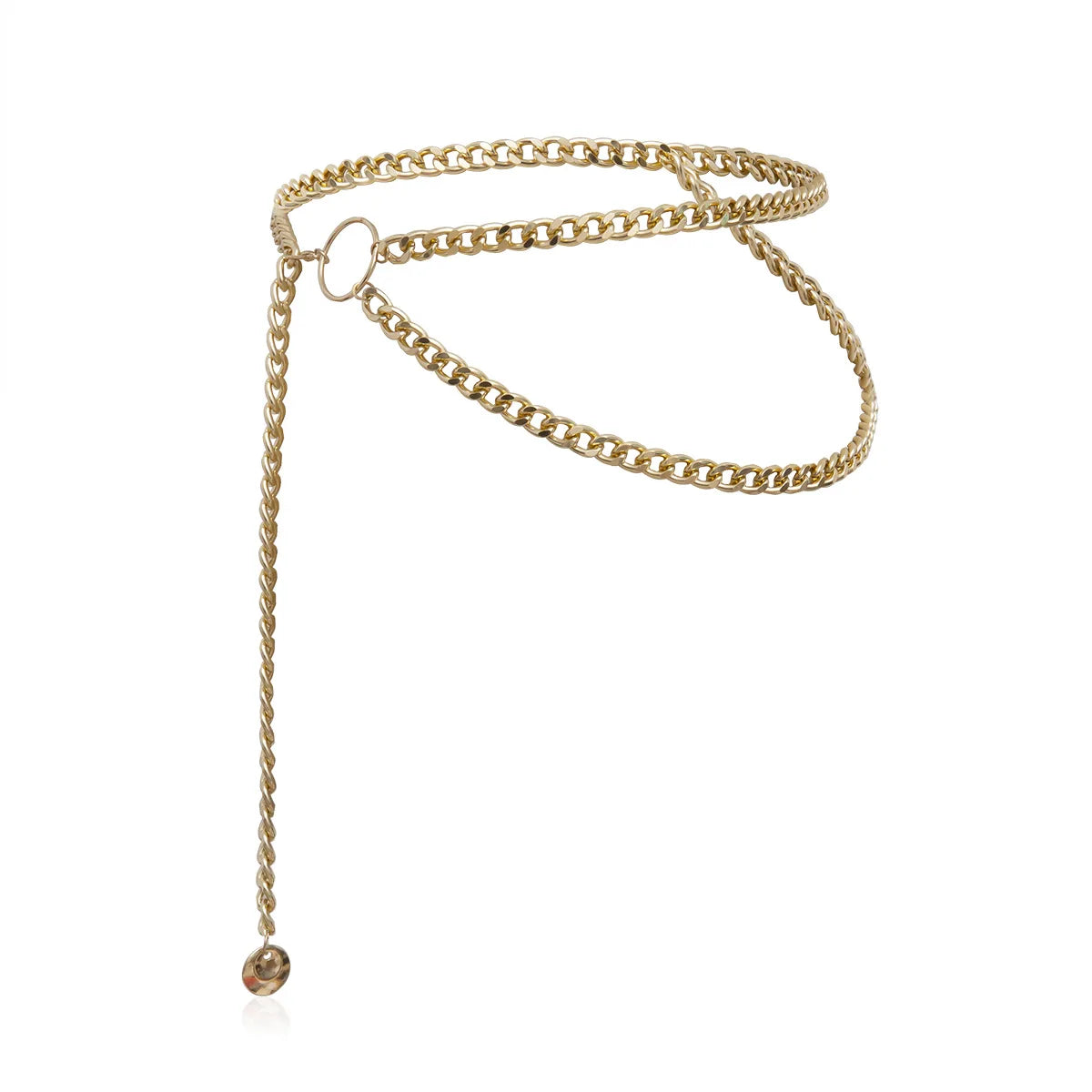 Fashion Link Punk Hip Hop Adjustable Women Metal Belts Gold Silver Waist Strap Casual Ladies Chain Belt - Kimlud