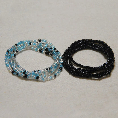 2 Pcs Sexy Summer Waist Bead Chains African Belly Beads Colorful Beach Bikini Body Belly Chain Elastic Jewelry for Women Girls - Kimlud