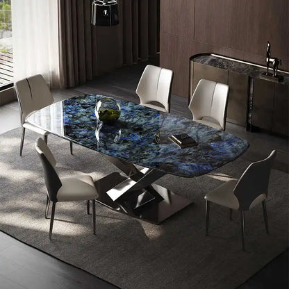 Nordic Modern Luxury Marble Dining Table with Extendable Metal Legs Hot Sale Home Furniture Stone Style Living Room - Kimlud