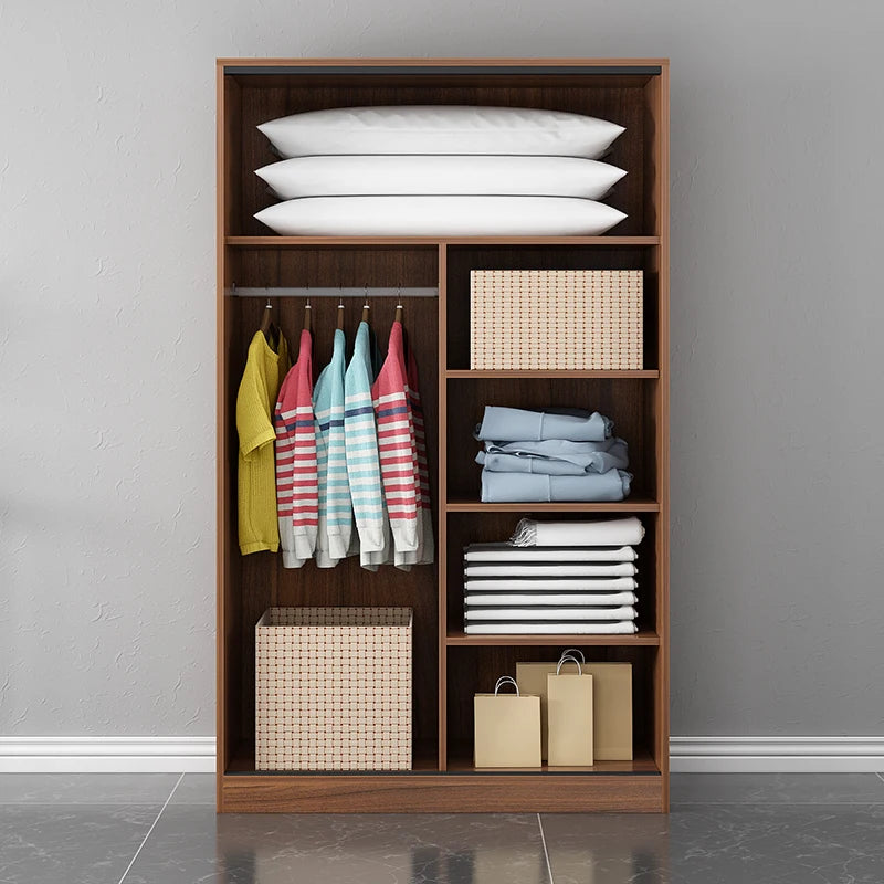 Factory Direct Sales Bedroom Furniture Wooden Sliding Door Wardrobe Wardrobe Simple Modern Factory High-capacity Wholesale