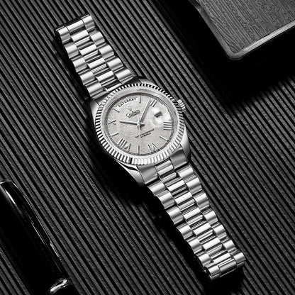 CADISEN Men's Mechanical Watches Luxury Meteorite Dial Automatic Watch For Men Week 100M Japan MIYOTA 8285 Movement Clock Man